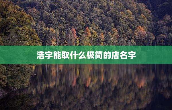 浩字能取什么极简的店名字