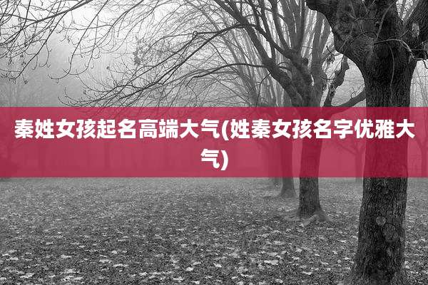秦姓女孩起名高端大气(姓秦女孩名字优雅大气)