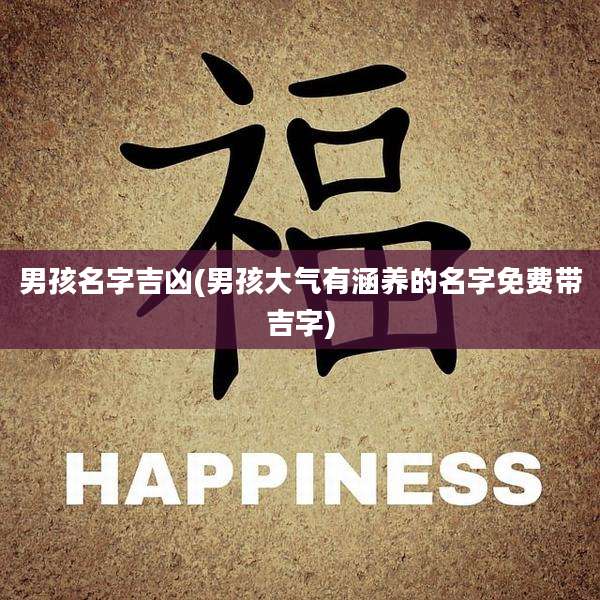 男孩名字吉凶(男孩大气有涵养的名字免费带吉字)