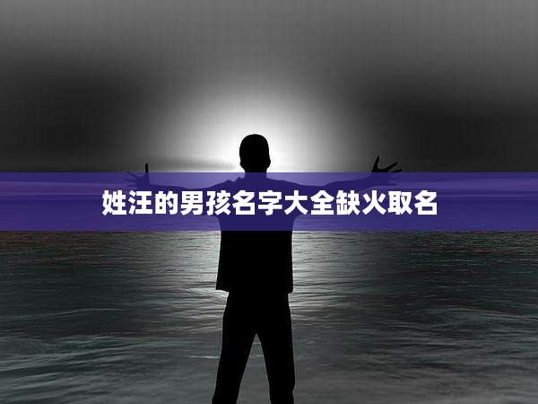 姓汪的男孩名字大全缺火取名