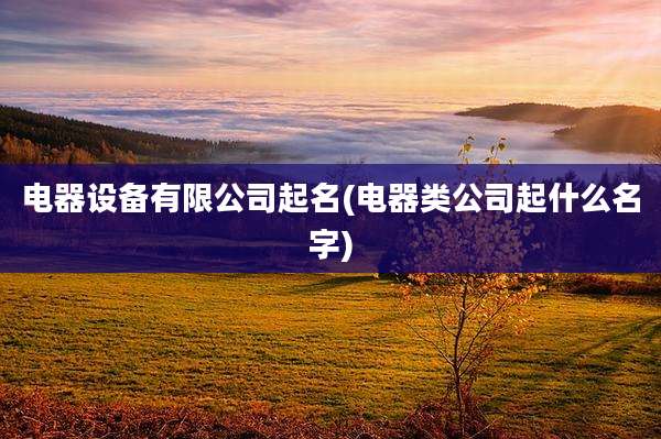 电器设备有限公司起名(电器类公司起什么名字)