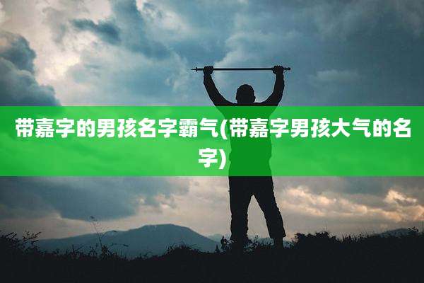 带嘉字的男孩名字霸气(带嘉字男孩大气的名字)