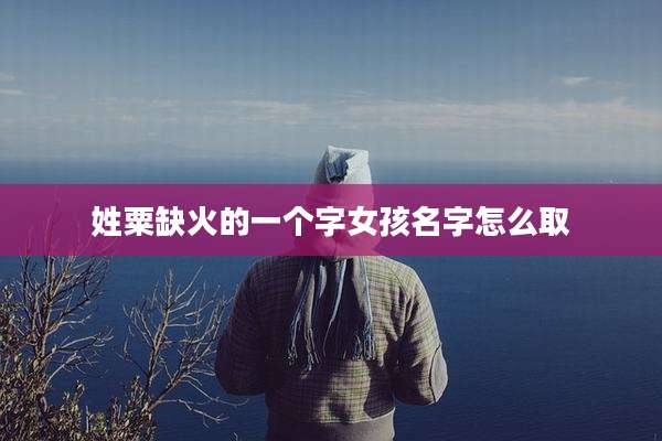 姓粟缺火的一个字女孩名字怎么取