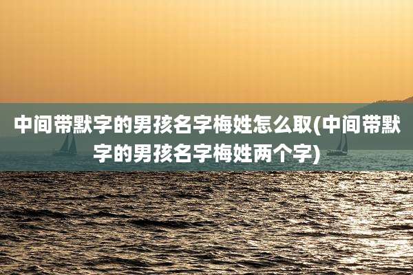 中间带默字的男孩名字梅姓怎么取(中间带默字的男孩名字梅姓两个字)