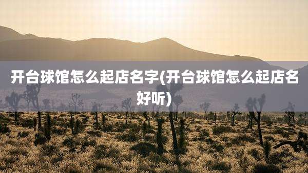 开台球馆怎么起店名字(开台球馆怎么起店名好听)