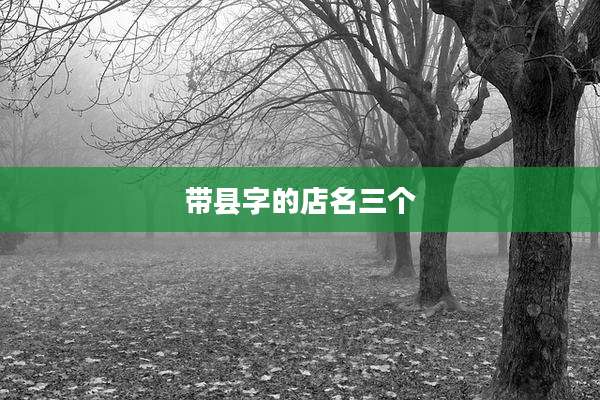 带县字的店名三个