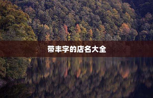 带丰字的店名大全