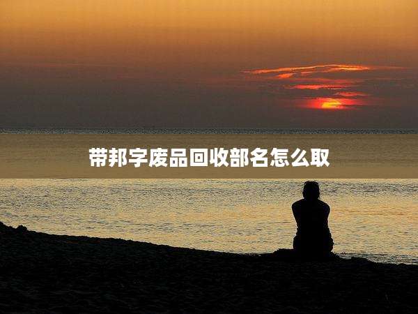 带邦字废品回收部名怎么取