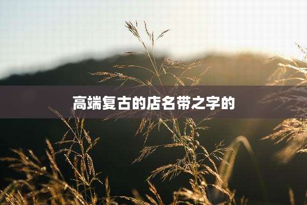 高端复古的店名带之字的
