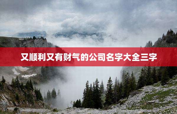 又顺利又有财气的公司名字大全三字