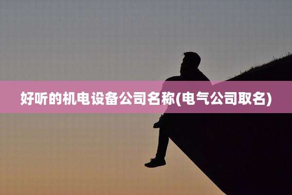 好听的机电设备公司名称(电气公司取名)