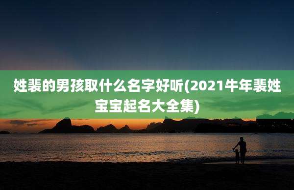 姓裴的男孩取什么名字好听(2021牛年裴姓宝宝起名大全集)