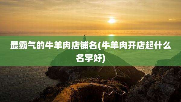 最霸气的牛羊肉店铺名(牛羊肉开店起什么名字好)