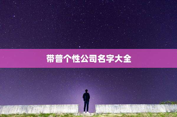 带普个性公司名字大全