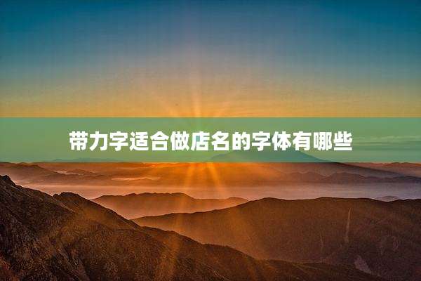 带力字适合做店名的字体有哪些