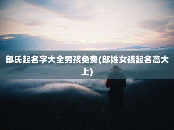 郎氏起名字大全男孩免费(郎姓女孩起名高大上)