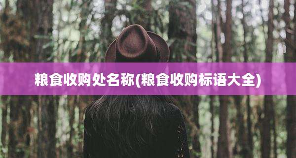 粮食收购处名称(粮食收购标语大全)