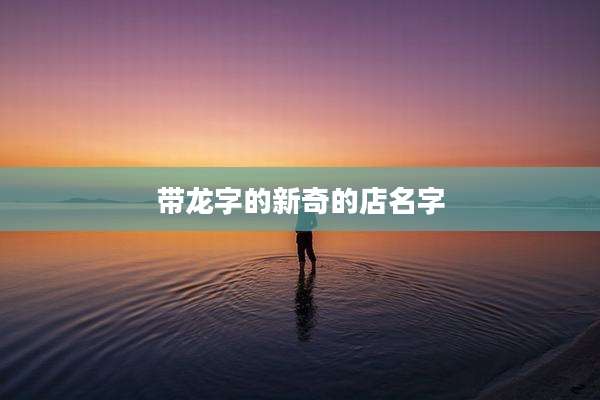 带龙字的新奇的店名字