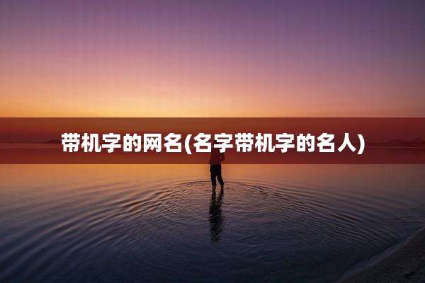 带机字的网名(名字带机字的名人)