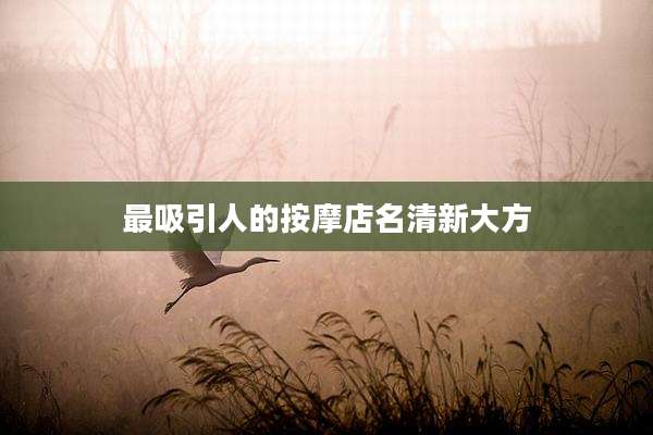 最吸引人的按摩店名清新大方