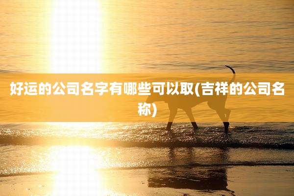 好运的公司名字有哪些可以取(吉祥的公司名称)