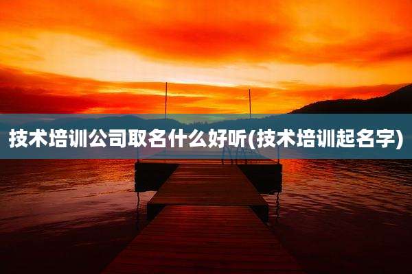 技术培训公司取名什么好听(技术培训起名字)