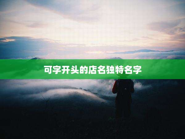 可字开头的店名独特名字
