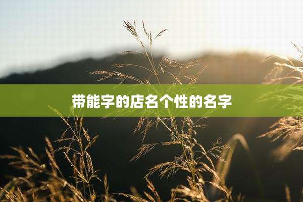 带能字的店名个性的名字