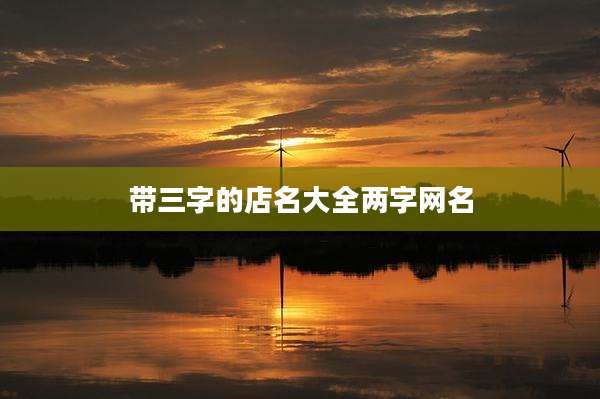 带三字的店名大全两字网名