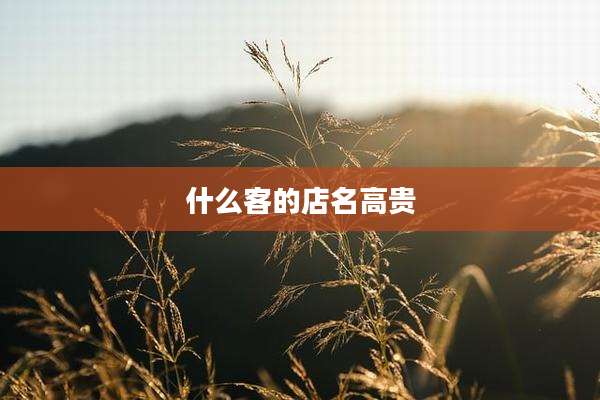 什么客的店名高贵