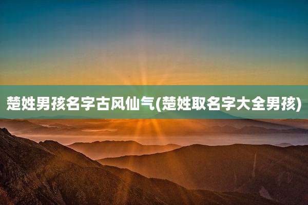 楚姓男孩名字古风仙气(楚姓取名字大全男孩)