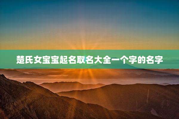 楚氏女宝宝起名取名大全一个字的名字