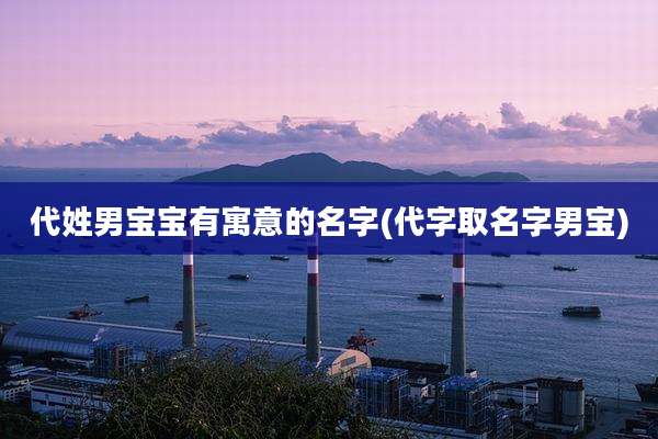 代姓男宝宝有寓意的名字(代字取名字男宝)