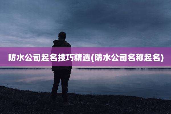 防水公司起名技巧精选(防水公司名称起名)