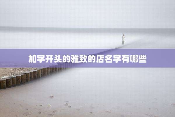 加字开头的雅致的店名字有哪些