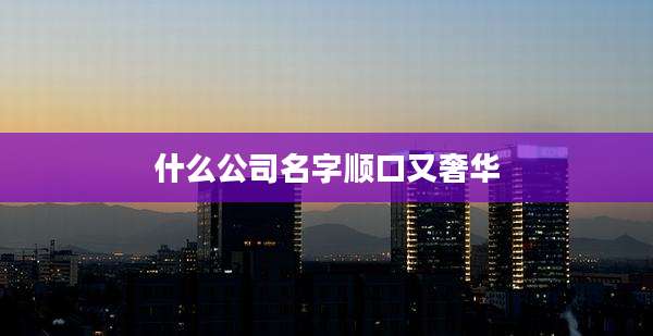 什么公司名字顺口又奢华