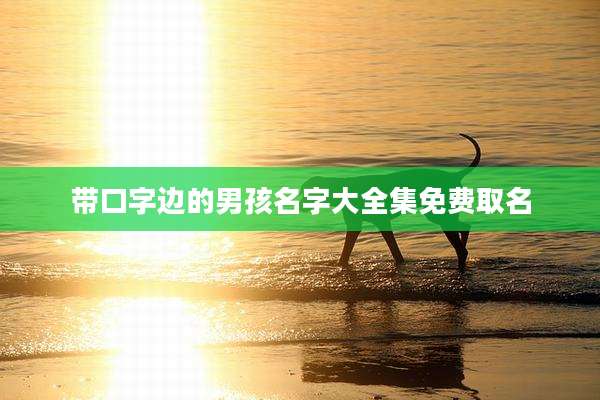 带口字边的男孩名字大全集免费取名