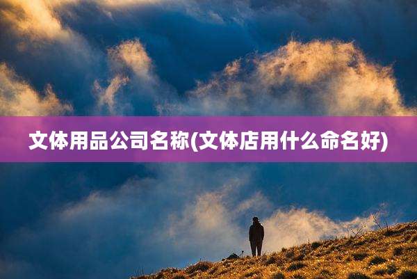 文体用品公司名称(文体店用什么命名好)