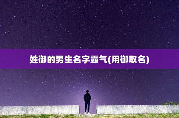 姓御的男生名字霸气(用御取名)