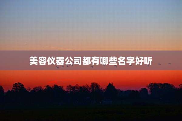 美容仪器公司都有哪些名字好听