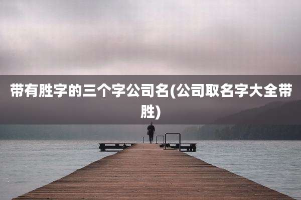 带有胜字的三个字公司名(公司取名字大全带胜)