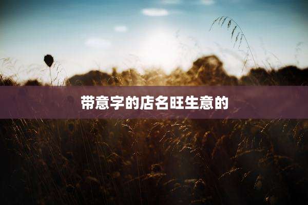 带意字的店名旺生意的