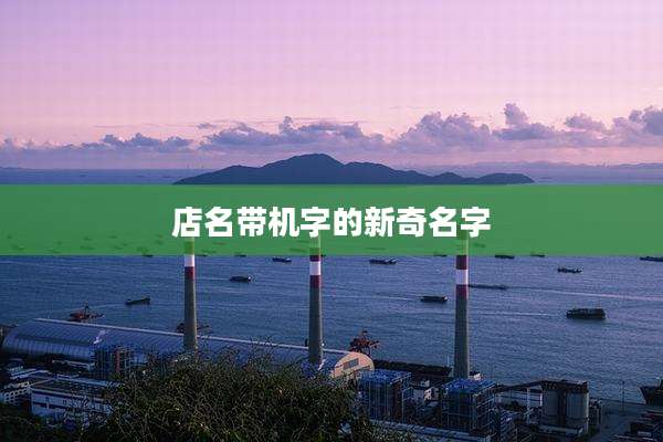 店名带机字的新奇名字