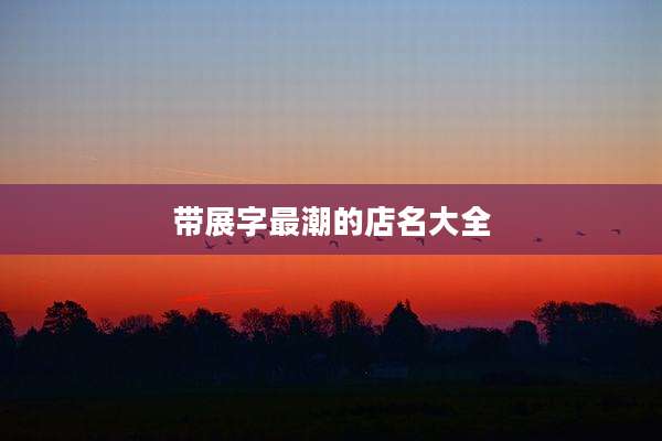 带展字最潮的店名大全