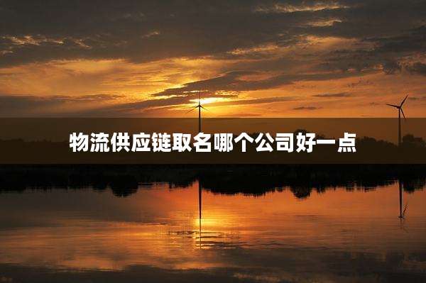 物流供应链取名哪个公司好一点