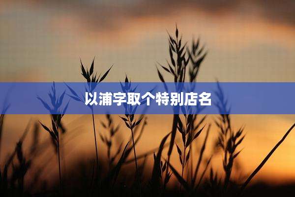 以浦字取个特别店名