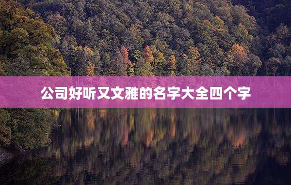 公司好听又文雅的名字大全四个字