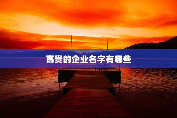 高贵的企业名字有哪些