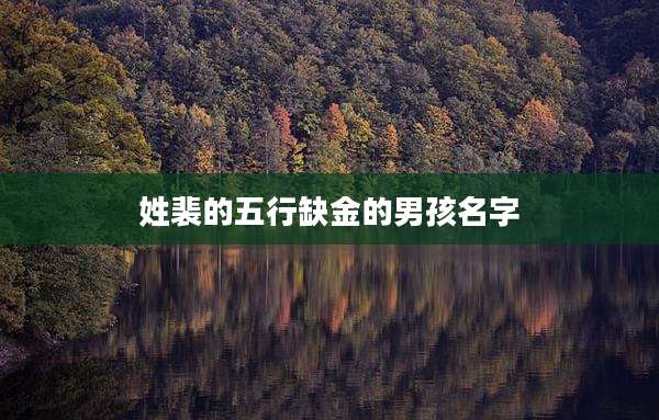 姓裴的五行缺金的男孩名字
