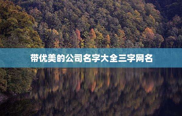 带优美的公司名字大全三字网名